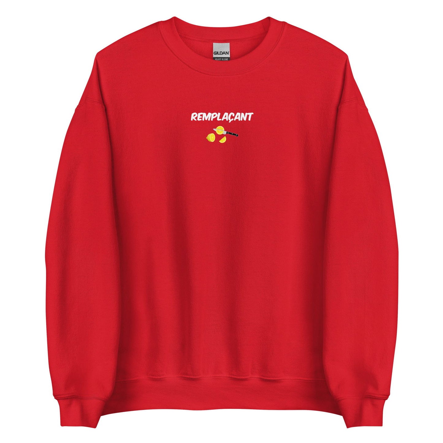 Sweat unisexe col rond Remplaçant coupeur de citrons Rouge - Sedurro