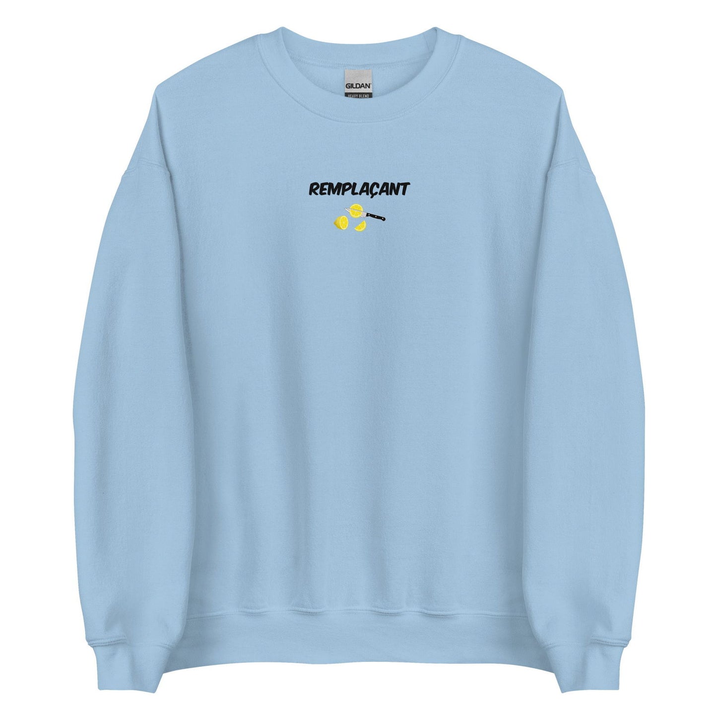 Sweat unisexe col rond Remplaçant coupeur de citrons Bleu Clair - Sedurro
