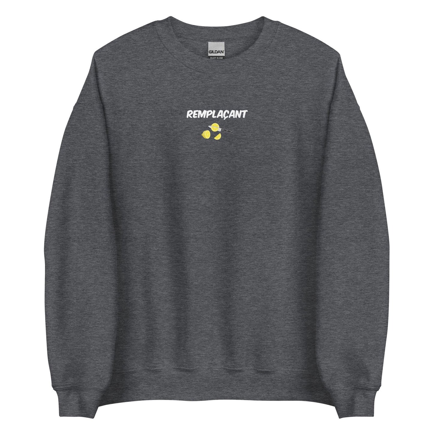 Sweat unisexe col rond Remplaçant coupeur de citrons Gris Foncé Chiné - Sedurro