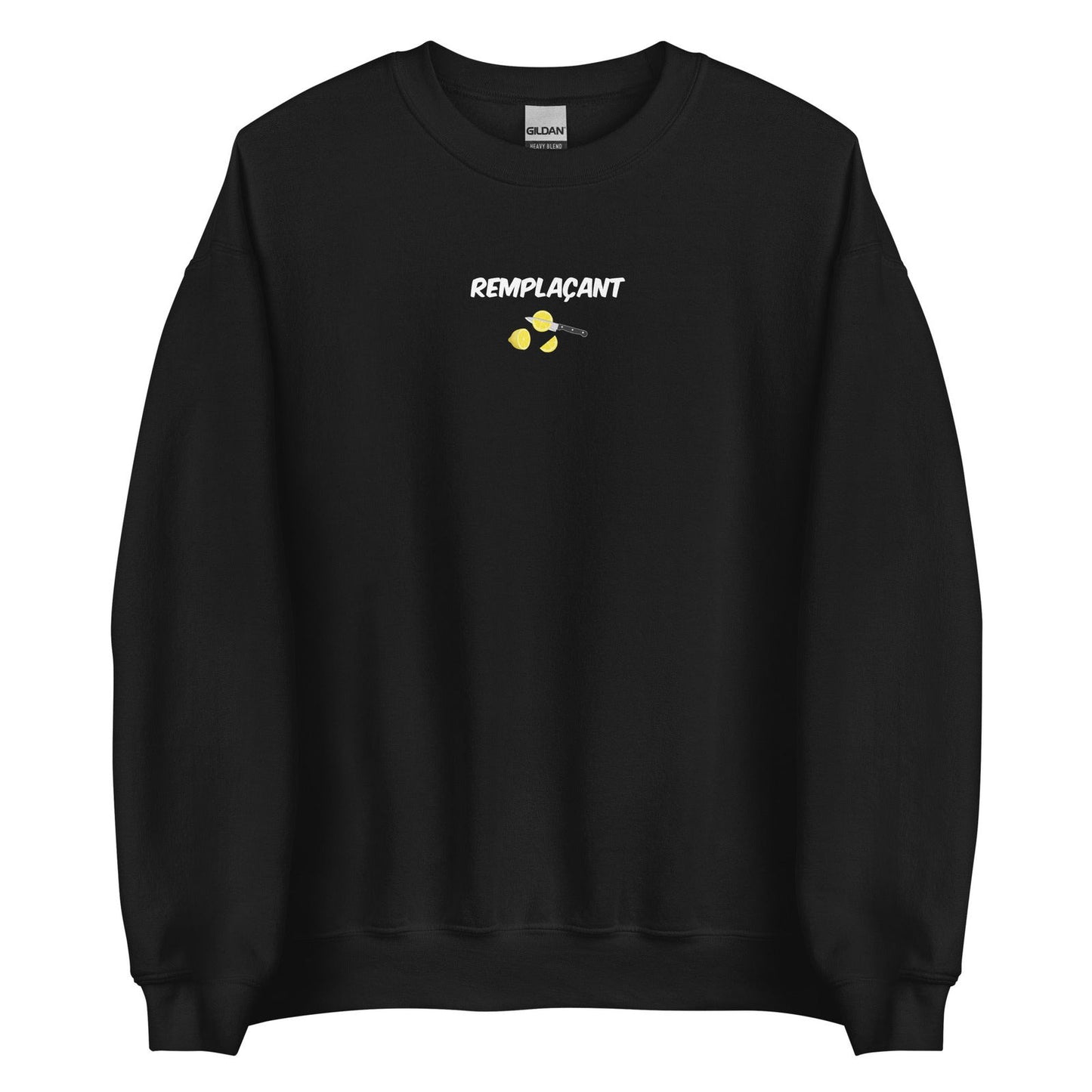 Sweat unisexe col rond Remplaçant coupeur de citrons Noir - Sedurro