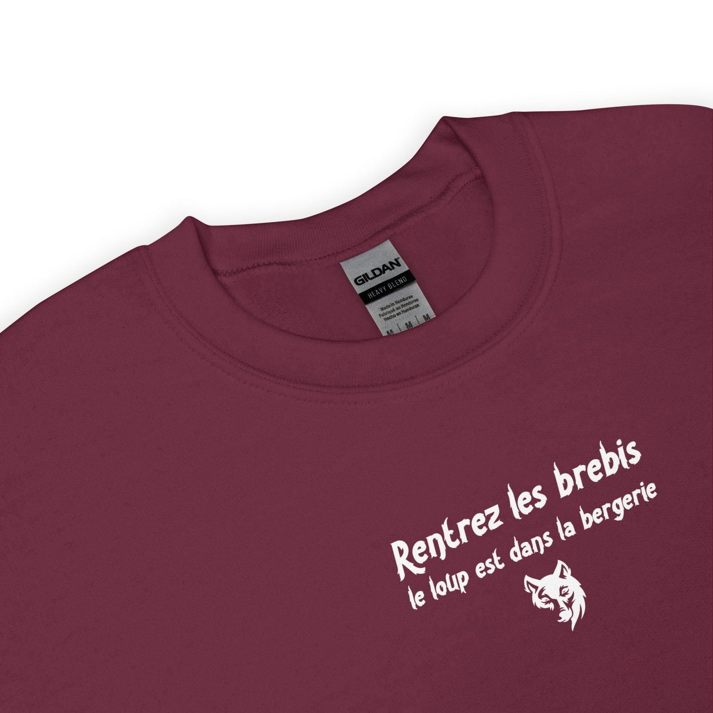 Sweat unisexe col rond Rentrez les brebis le loup est dans la bergerie - Sedurro