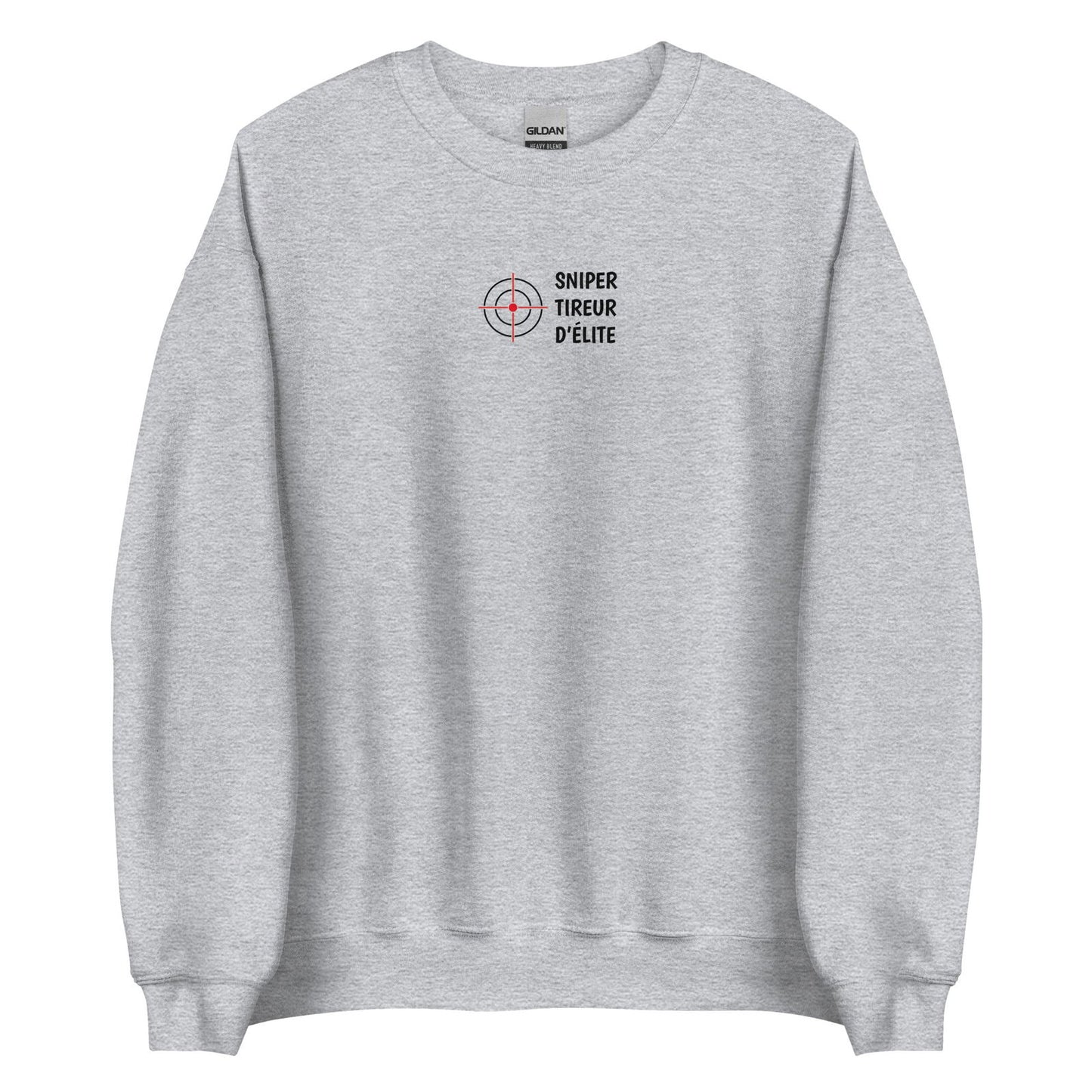 Sweat unisexe col rond Sniper tireur d'élite Gris Sport - Sedurro