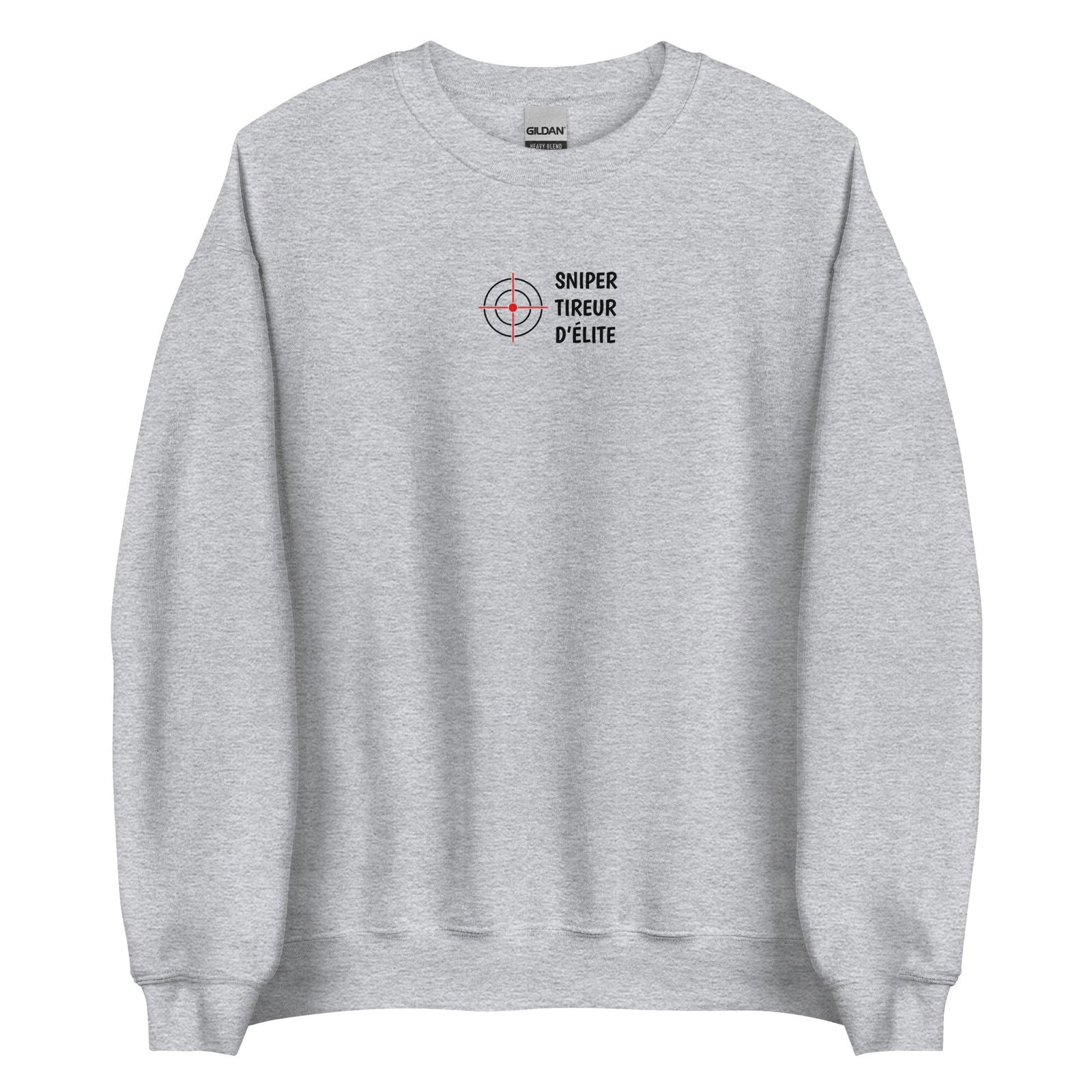 Sweat unisexe col rond Sniper tireur d'élite Gris Sport - Sedurro