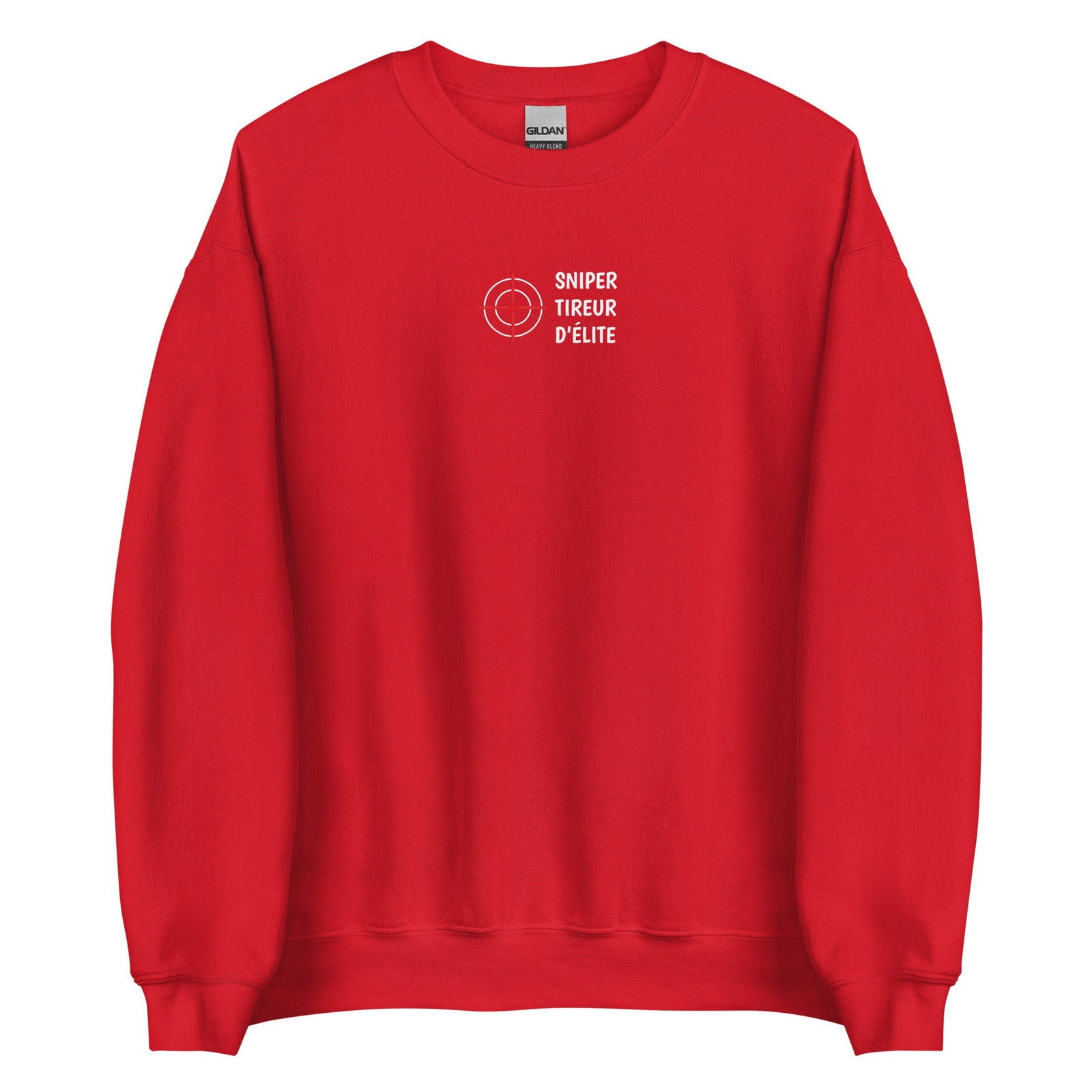Sweat unisexe col rond Sniper tireur d'élite Rouge - Sedurro
