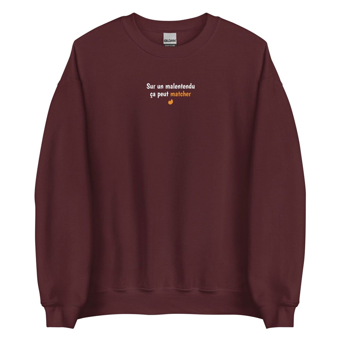 Sweat unisexe col rond Sur un malentendu ça peut matcher Bordeaux - Sedurro