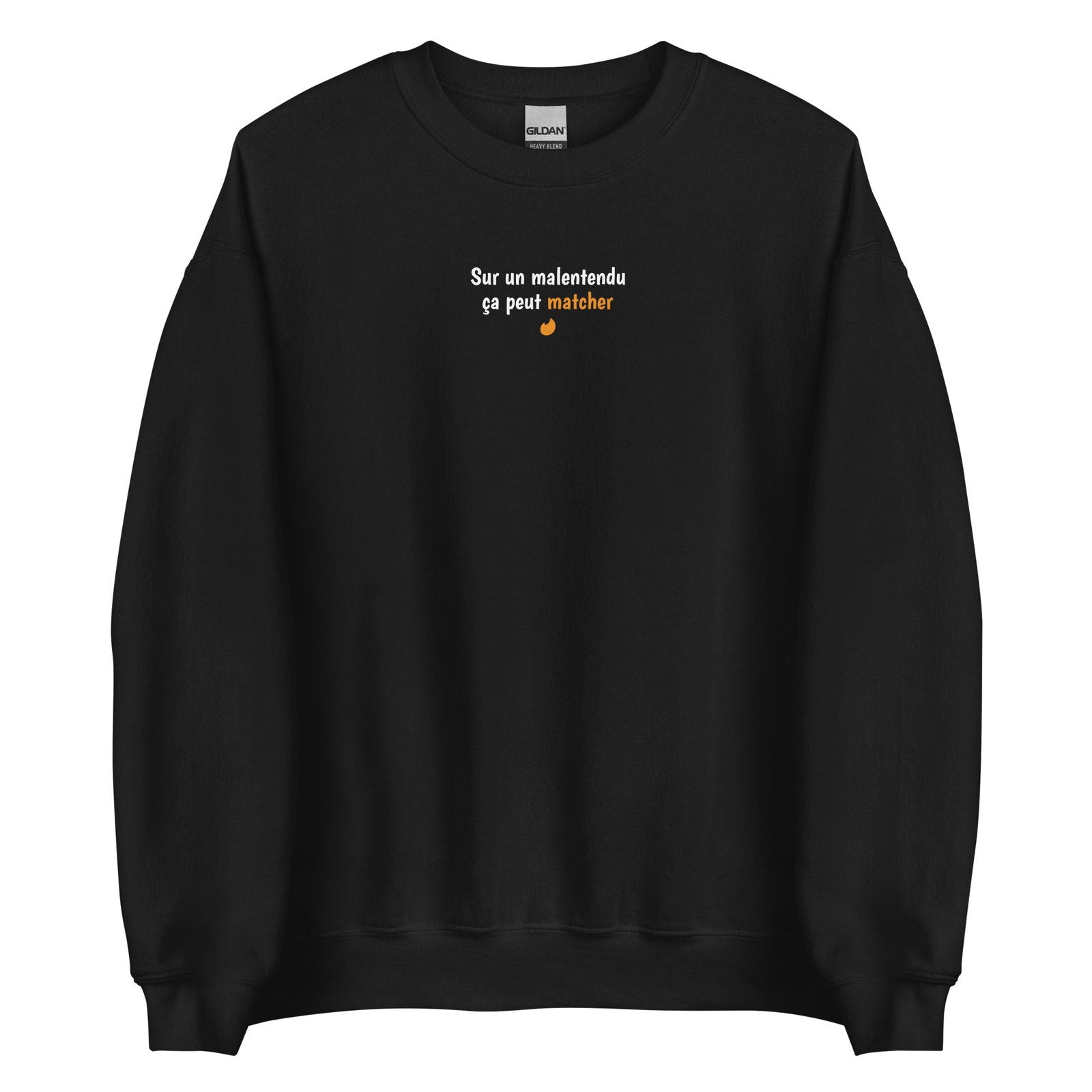 Sweat unisexe col rond Sur un malentendu ça peut matcher Noir - Sedurro
