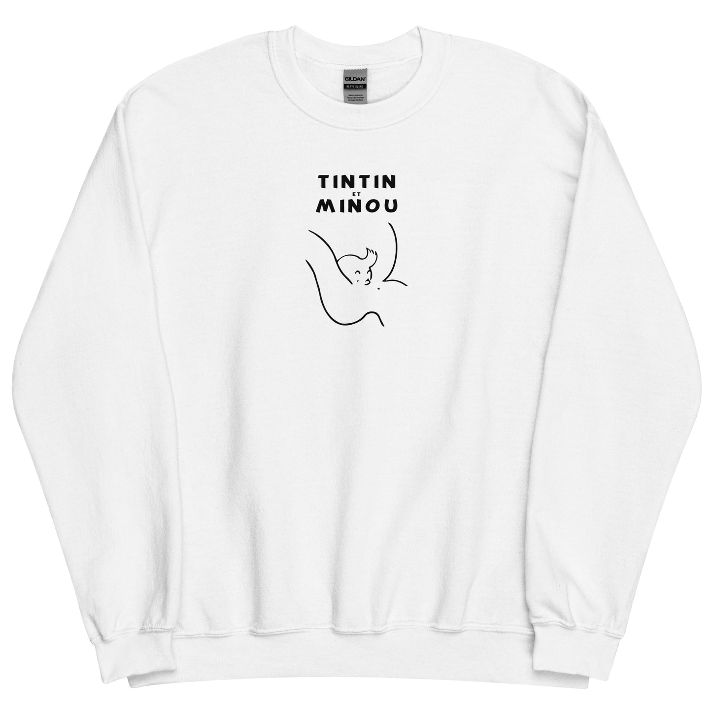 Sweat unisexe col rond Tintin et minou - Sedurro
