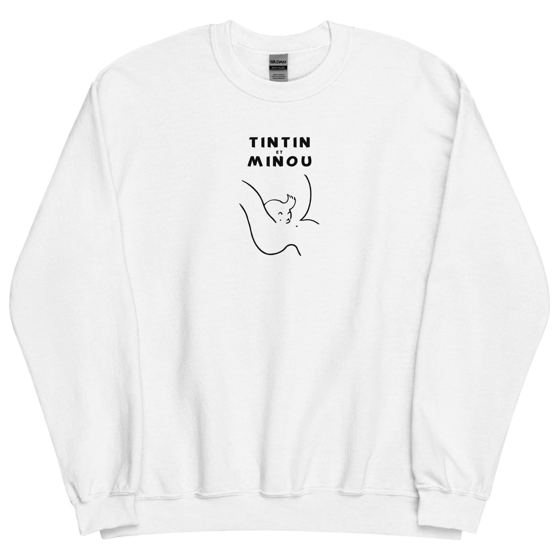 Sweat unisexe col rond Tintin et minou - Sedurro