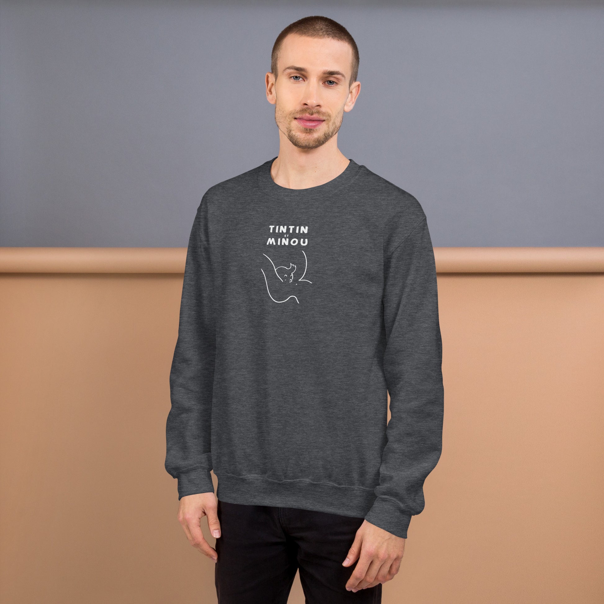 Sweat unisexe col rond Tintin et minou - Sedurro