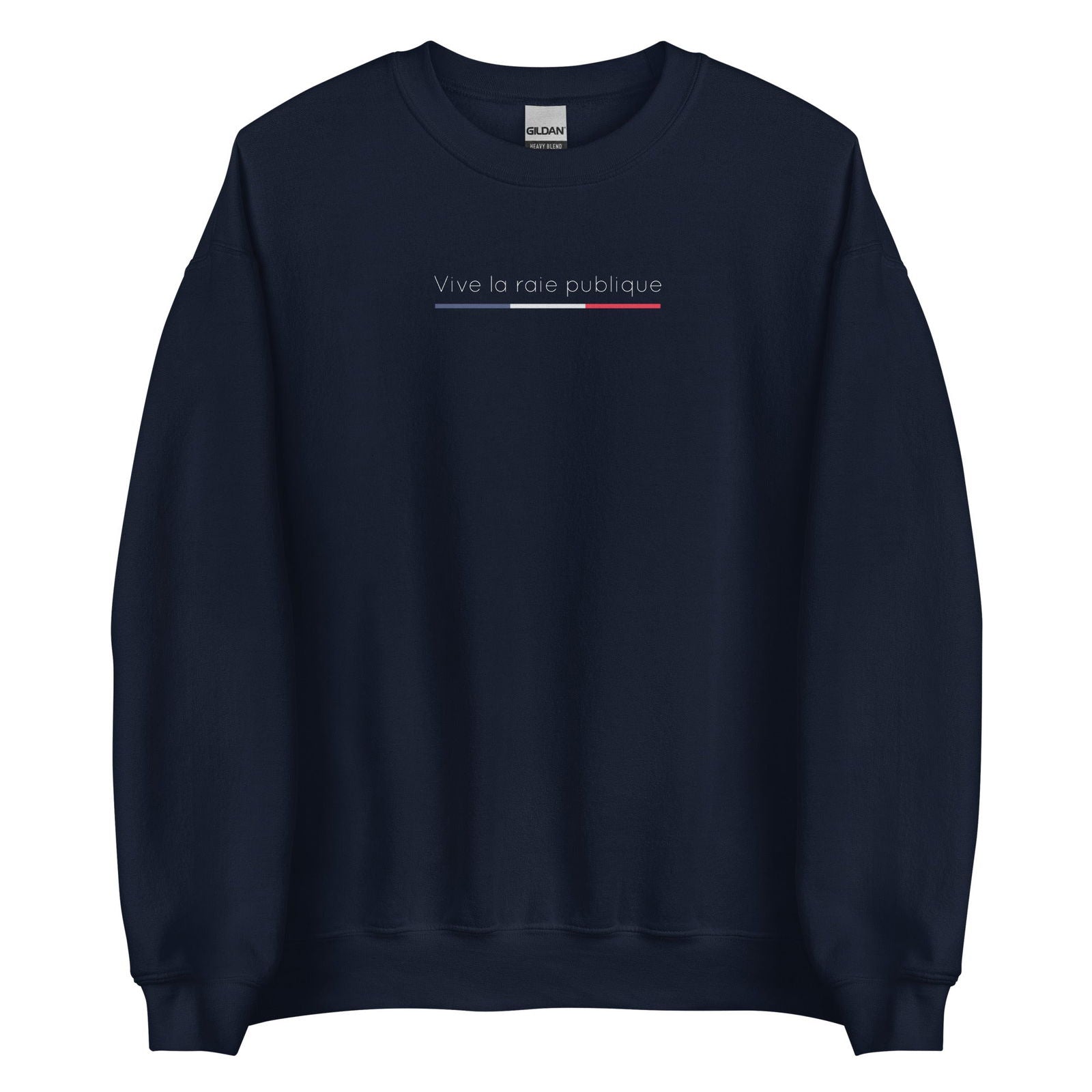 Sweat unisexe col rond Vive la raie publique Bleu Marine - Sedurro