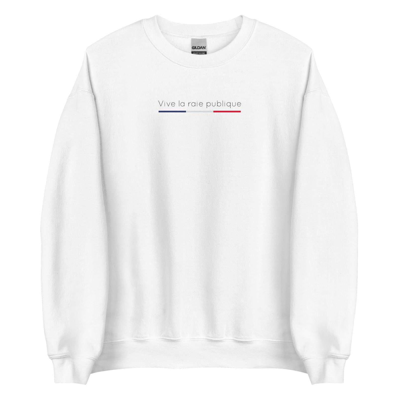 Sweat unisexe col rond Vive la raie publique Blanc - Sedurro