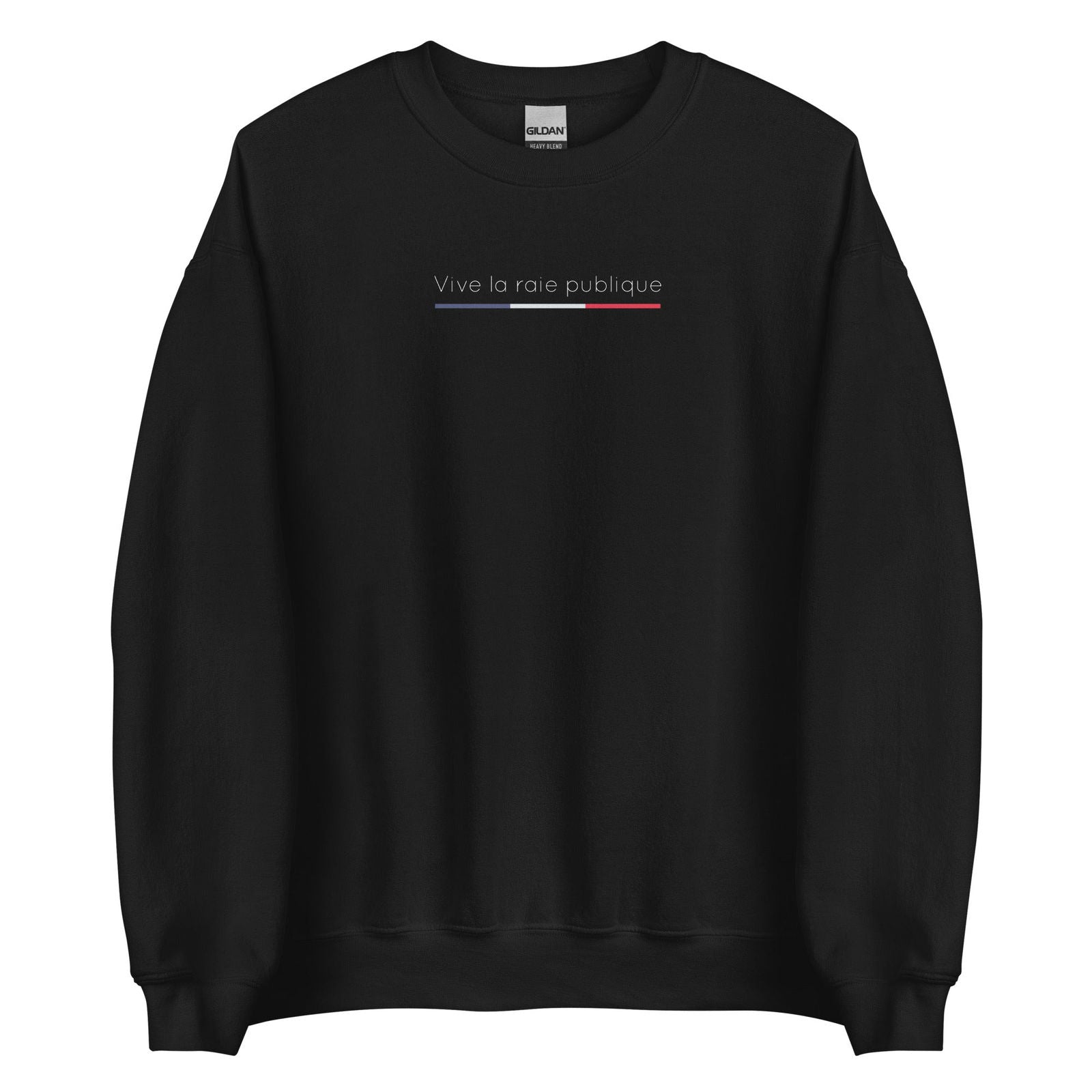 Sweat unisexe col rond Vive la raie publique Noir - Sedurro