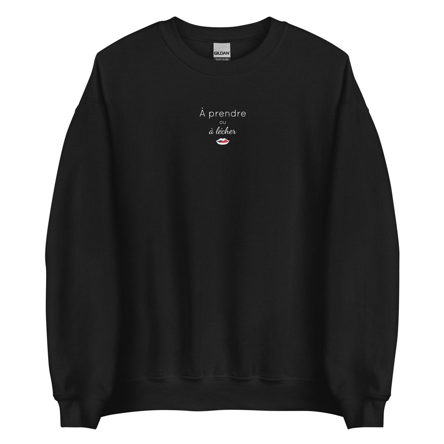 Sweat unisexe col rond À prendre ou à lécher Noir - Sedurro