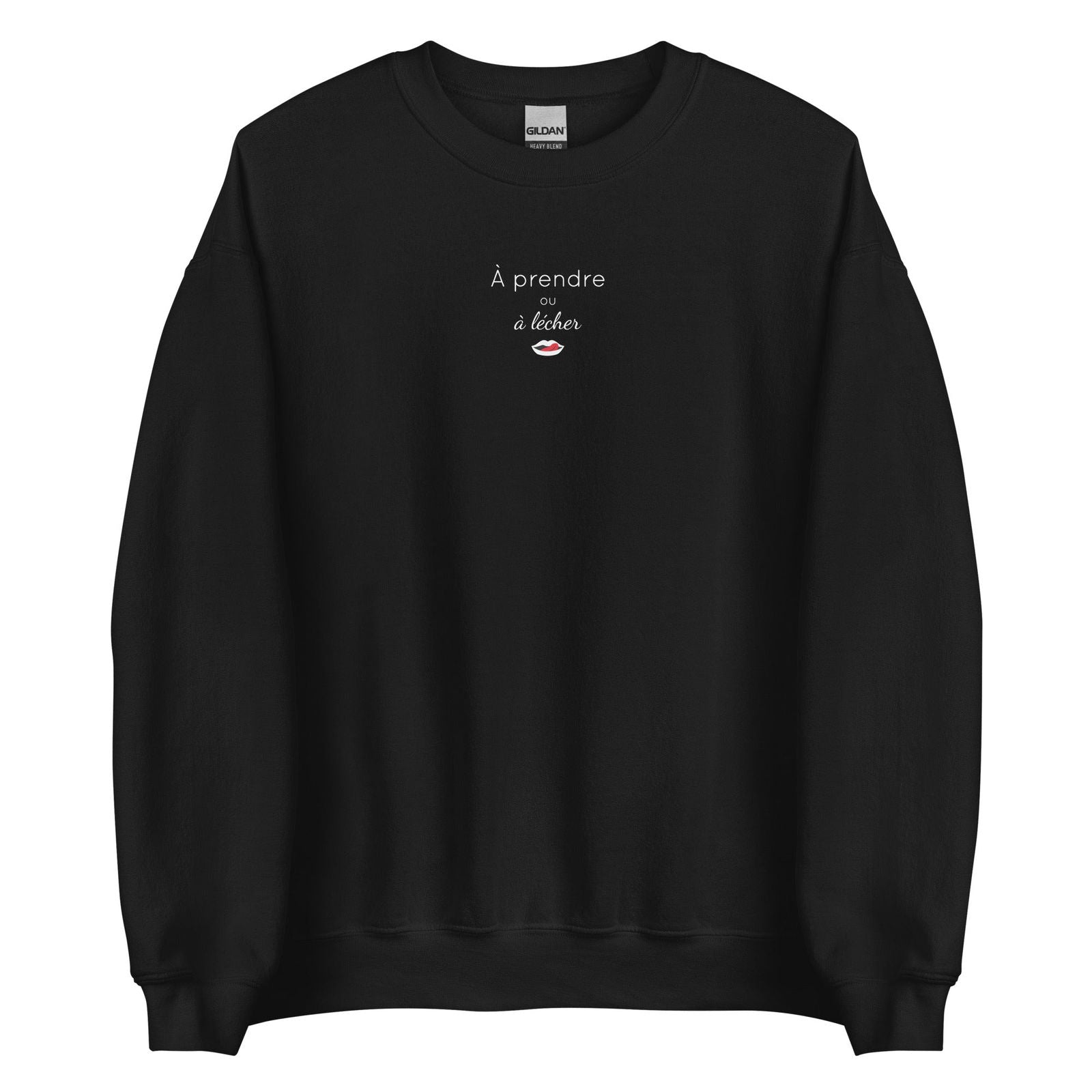 Sweat unisexe col rond À prendre ou à lécher Noir - Sedurro