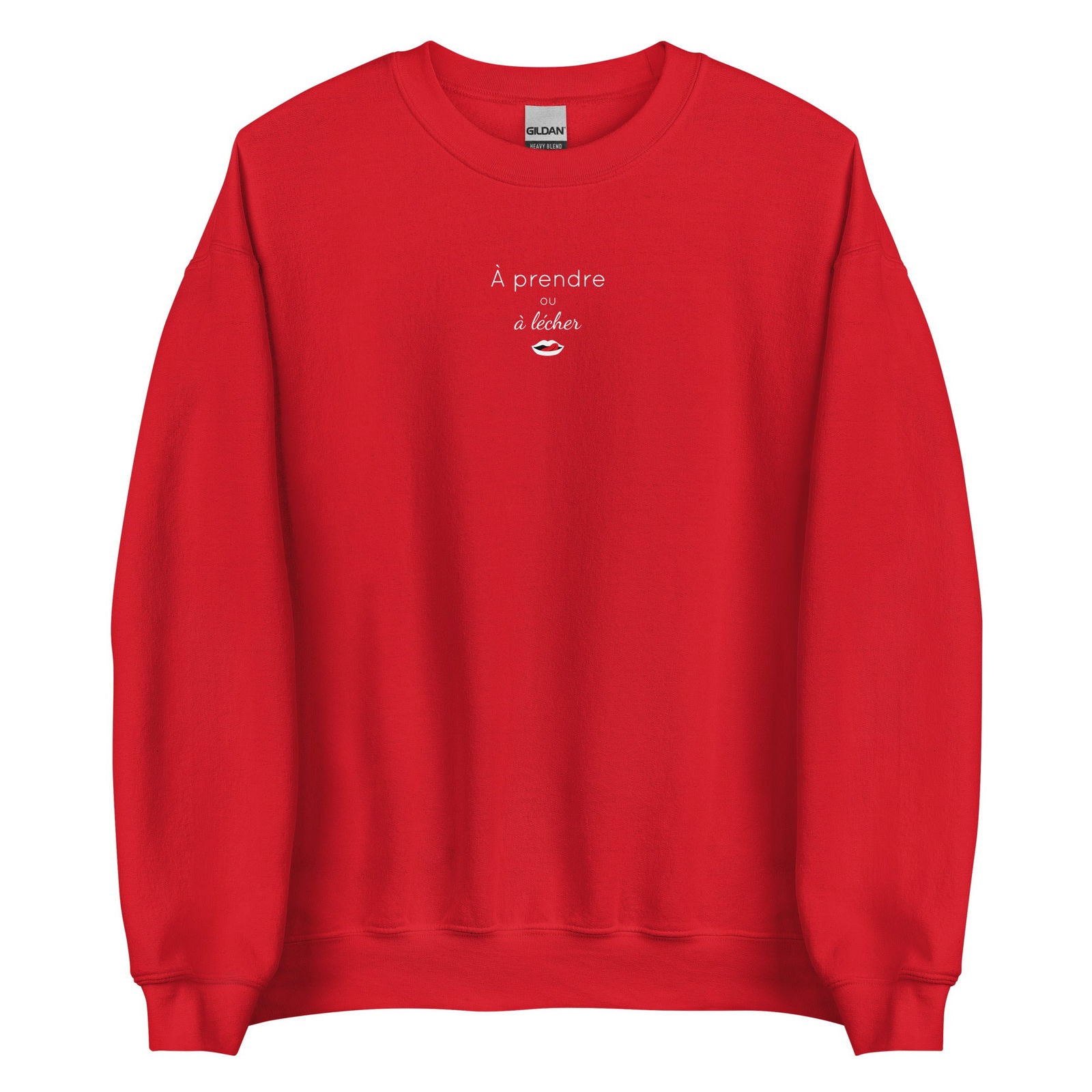 Sweat unisexe col rond À prendre ou à lécher Rouge - Sedurro