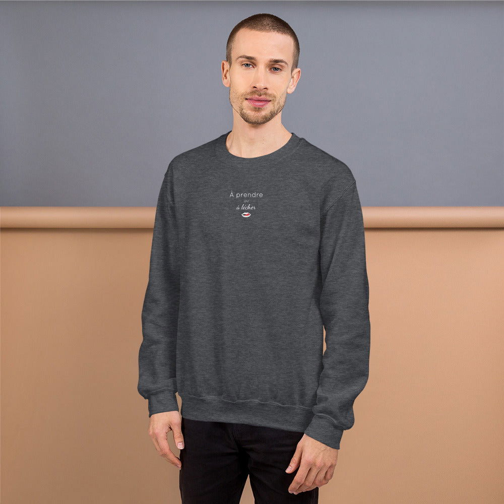 Sweat unisexe col rond À prendre ou à lécher - Sedurro