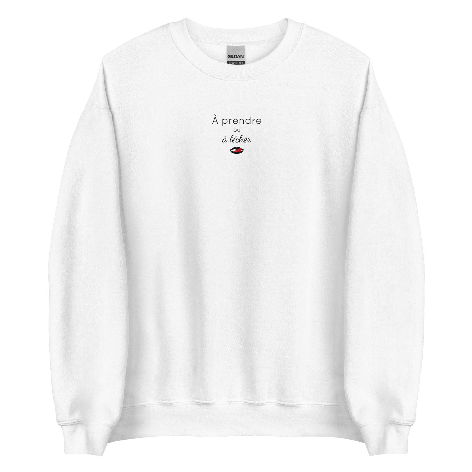 Sweat unisexe col rond À prendre ou à lécher Blanc - Sedurro