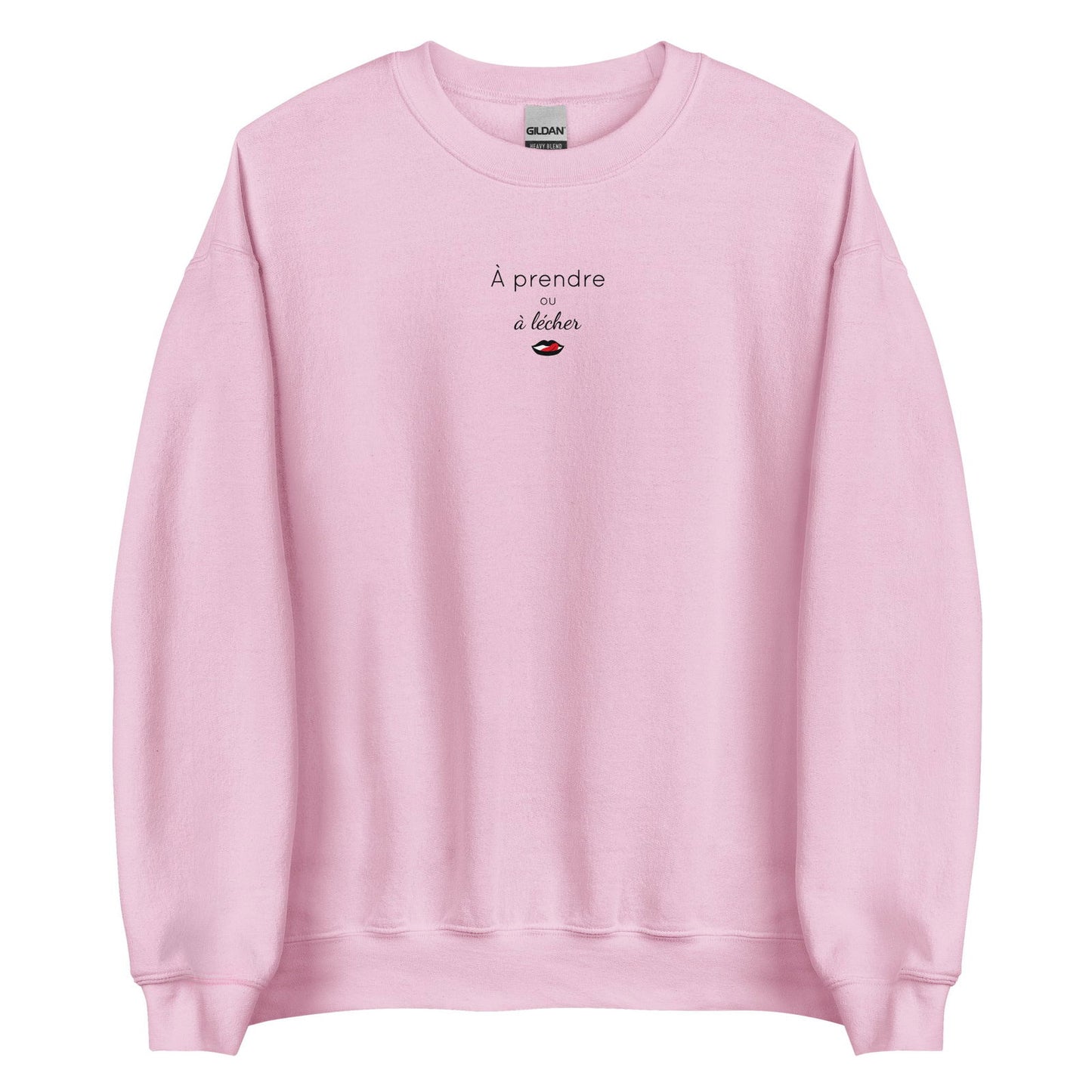 Sweat unisexe col rond À prendre ou à lécher Rose Clair - Sedurro