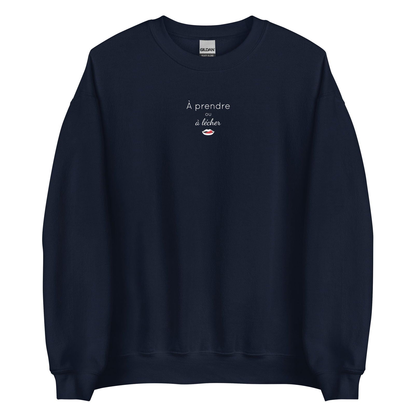 Sweat unisexe col rond À prendre ou à lécher Bleu Marine - Sedurro