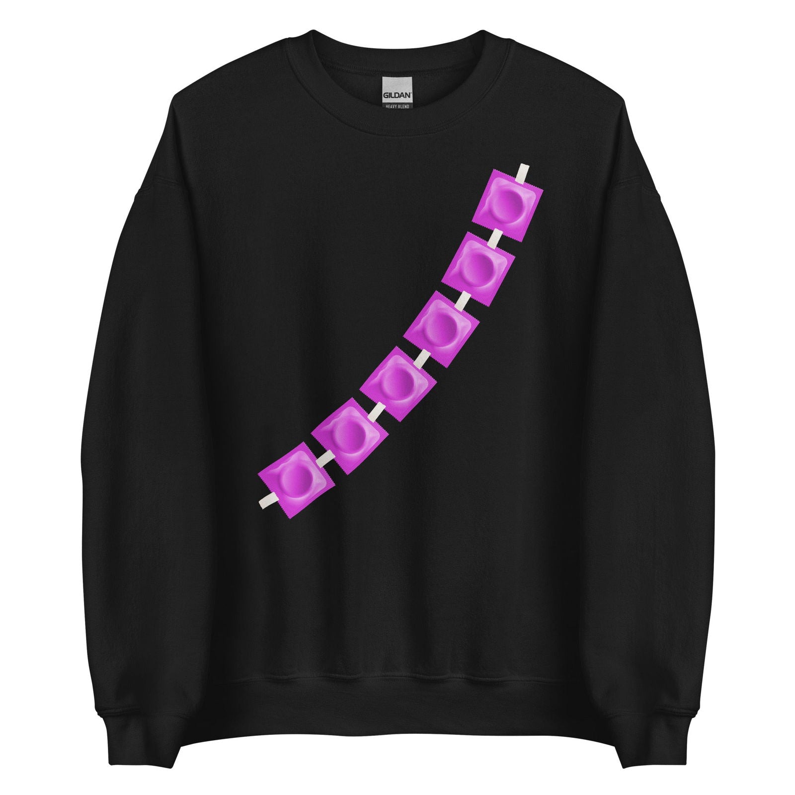 Sweat unisexe col rond Capotes en bandoulière Noir - Sedurro