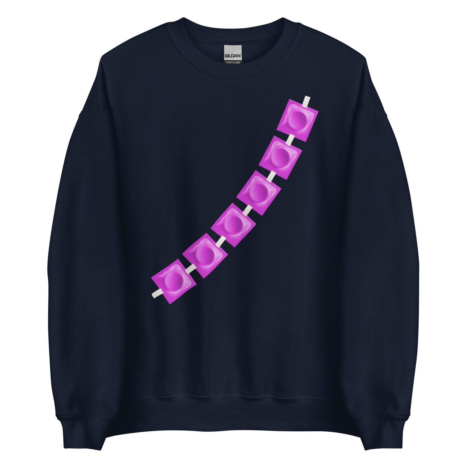 Sweat unisexe col rond Capotes en bandoulière Bleu Marine - Sedurro