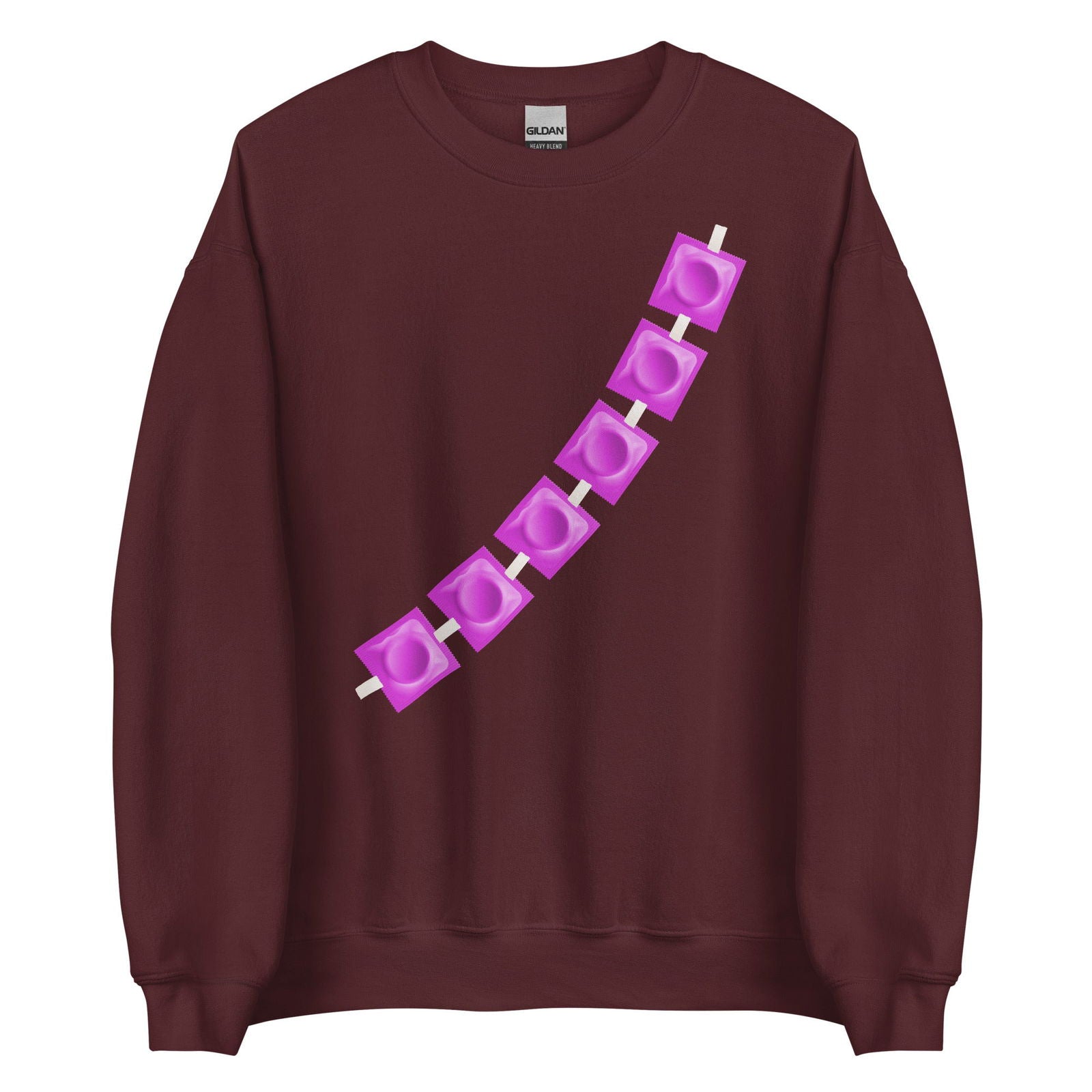 Sweat unisexe col rond Capotes en bandoulière Bordeaux - Sedurro