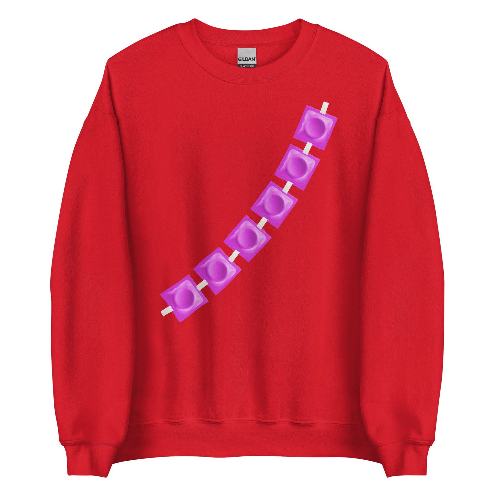 Sweat unisexe col rond Capotes en bandoulière Rouge - Sedurro