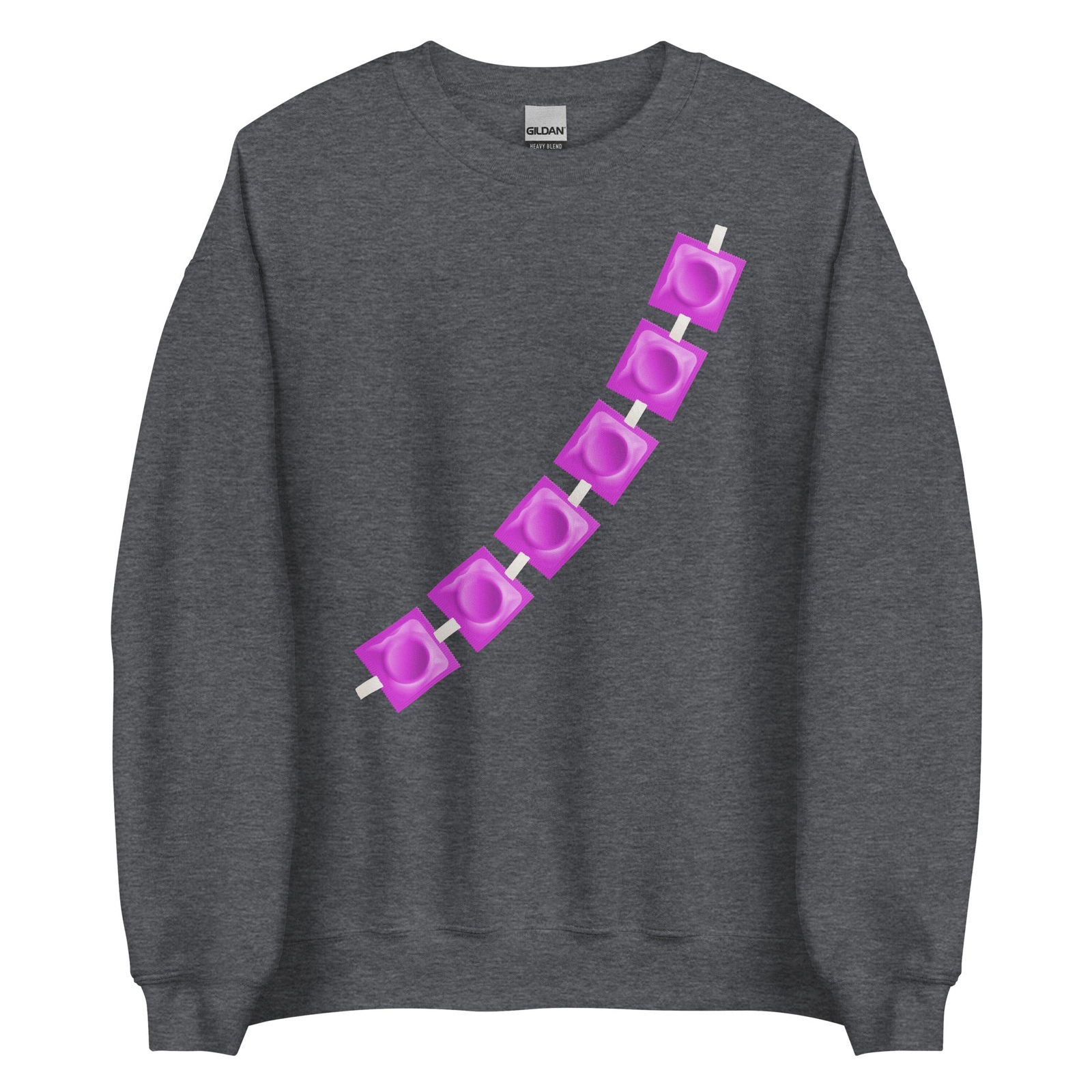 Sweat unisexe col rond Capotes en bandoulière Gris Foncé Chiné - Sedurro