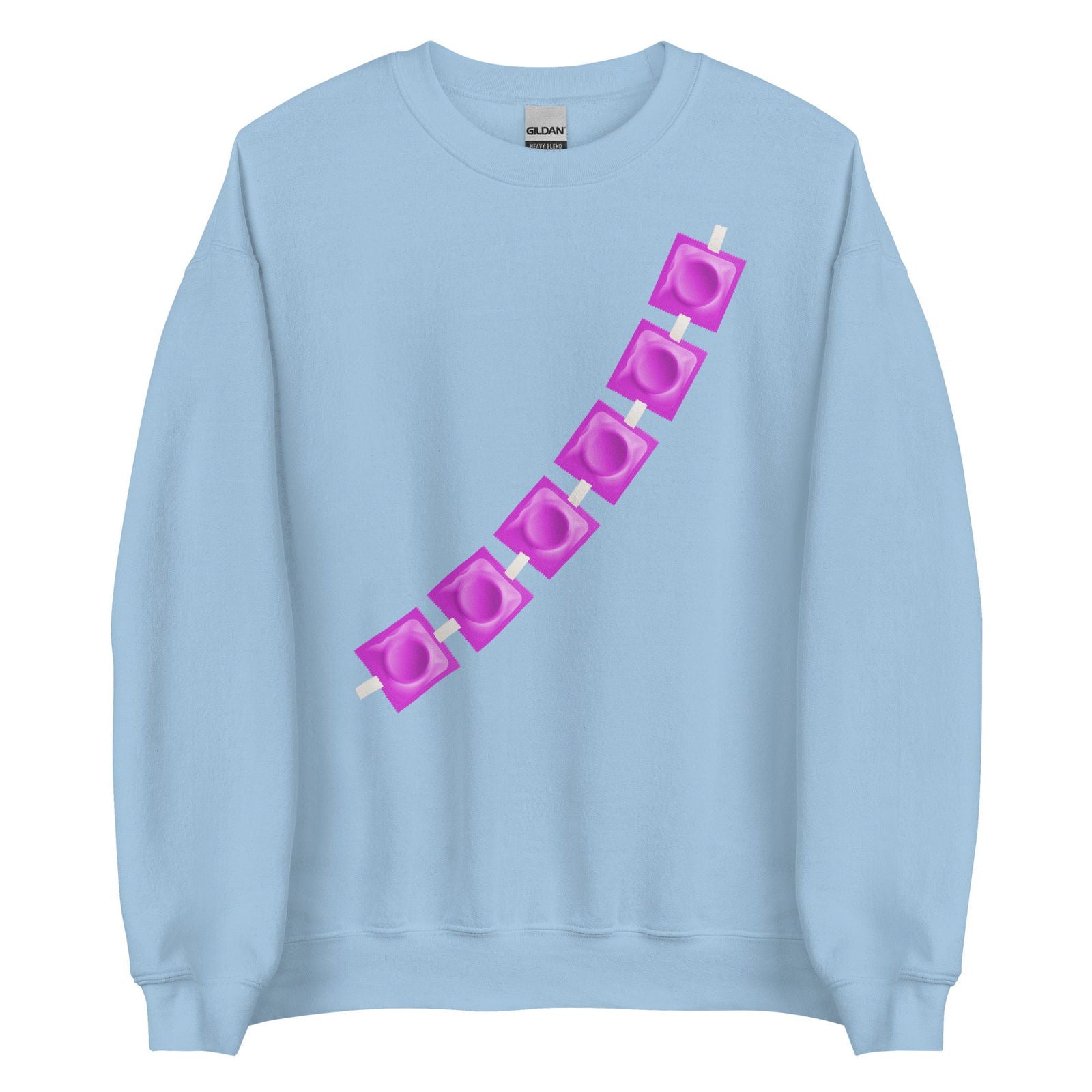 Sweat unisexe col rond Capotes en bandoulière Bleu Clair - Sedurro