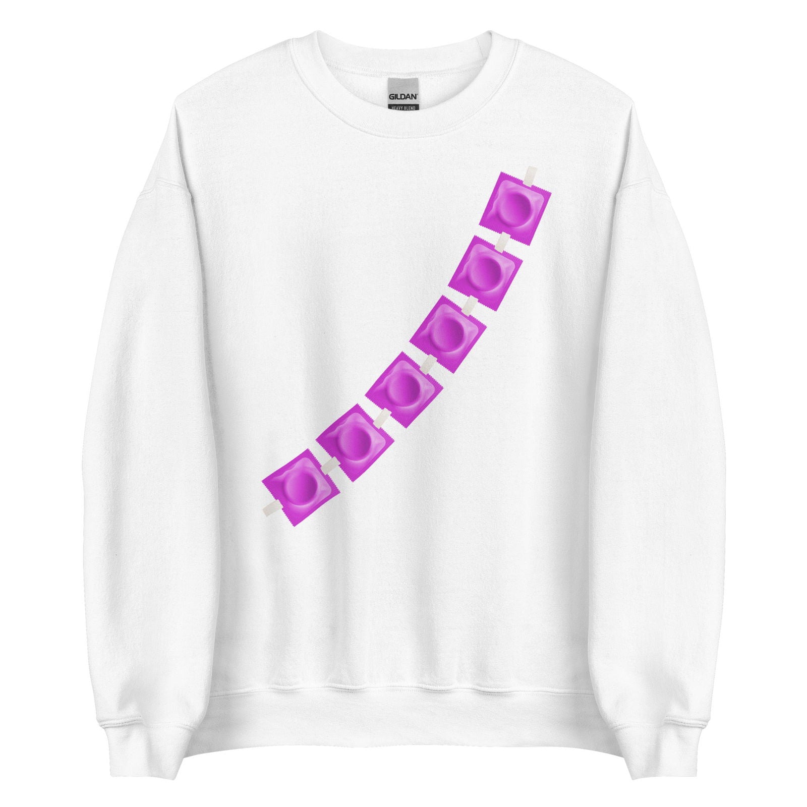 Sweat unisexe col rond Capotes en bandoulière Blanc - Sedurro