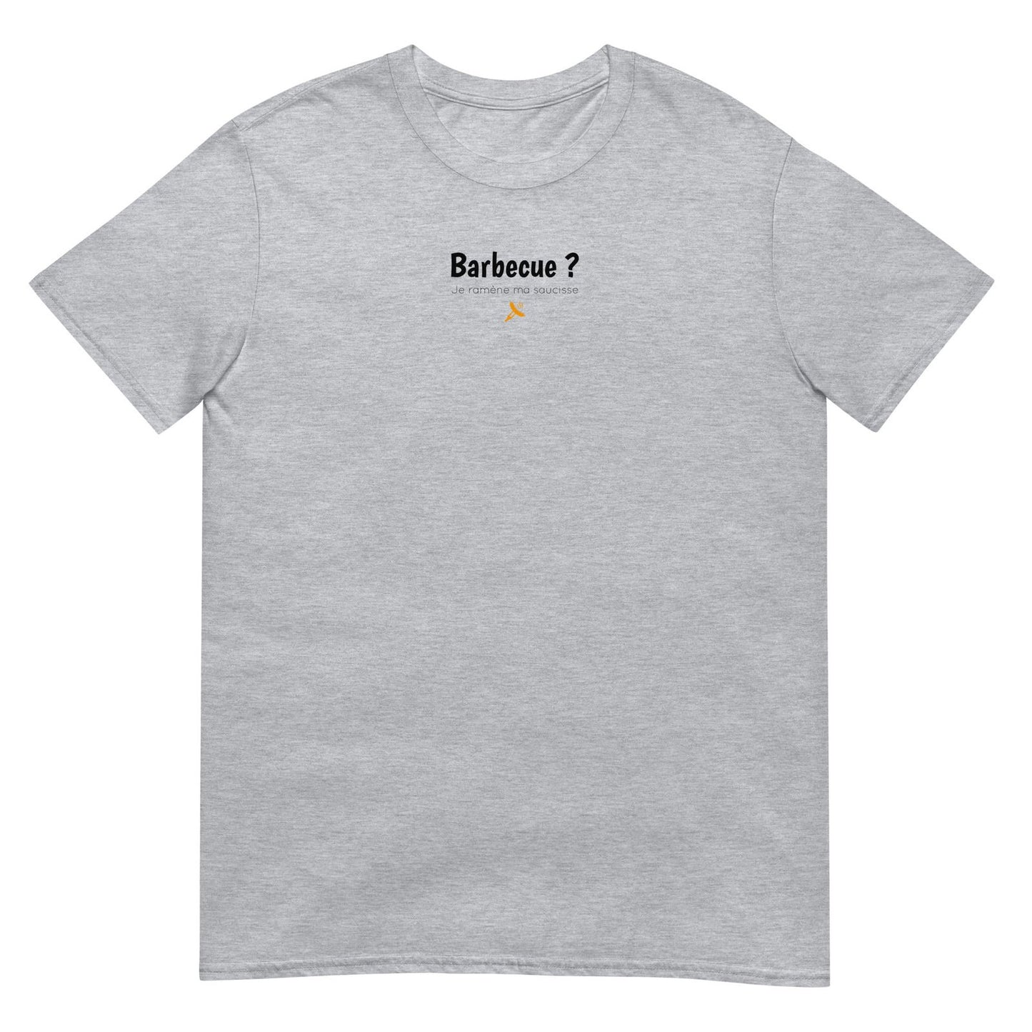 T-shirt unisexe Barbecue je ramène ma saucisse Gris Sport - Sedurro