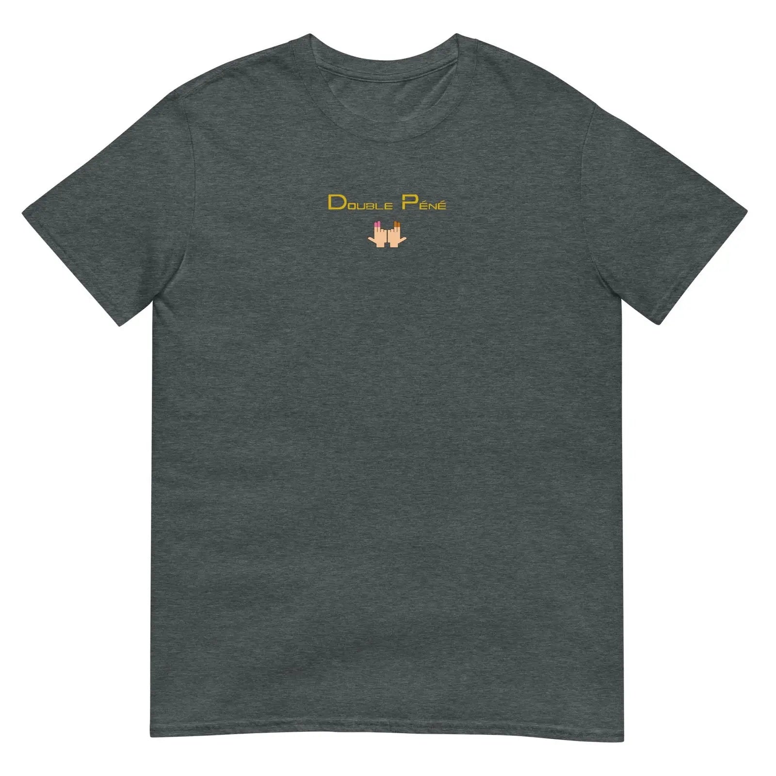 T-shirt unisexe DP Double péné signe du J Gris Foncé Chiné - Sedurro
