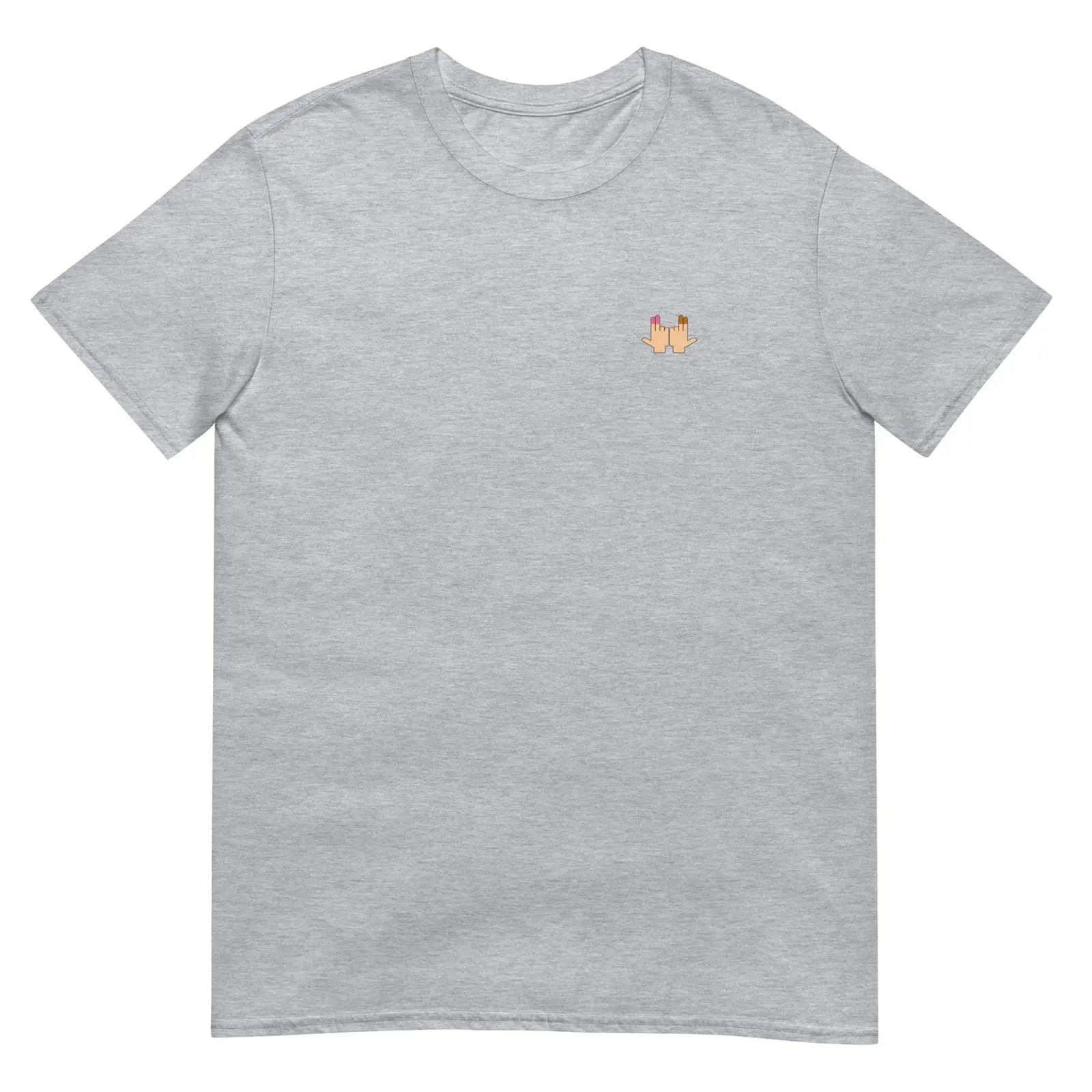 T-shirt unisexe DP Double péné signe du J seul Gris Sport - Sedurro