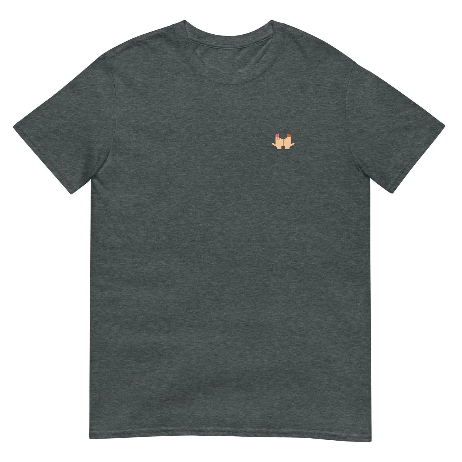 T-shirt unisexe DP Double péné signe du J seul Gris Foncé Chiné - Sedurro