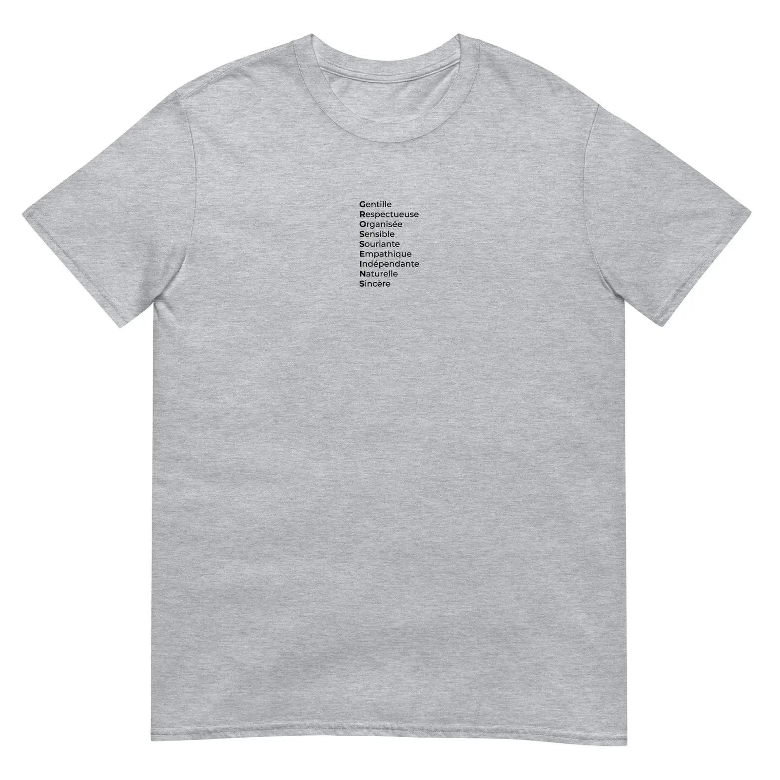 T-shirt unisexe Gros seins qualités Gris Sport - Sedurro