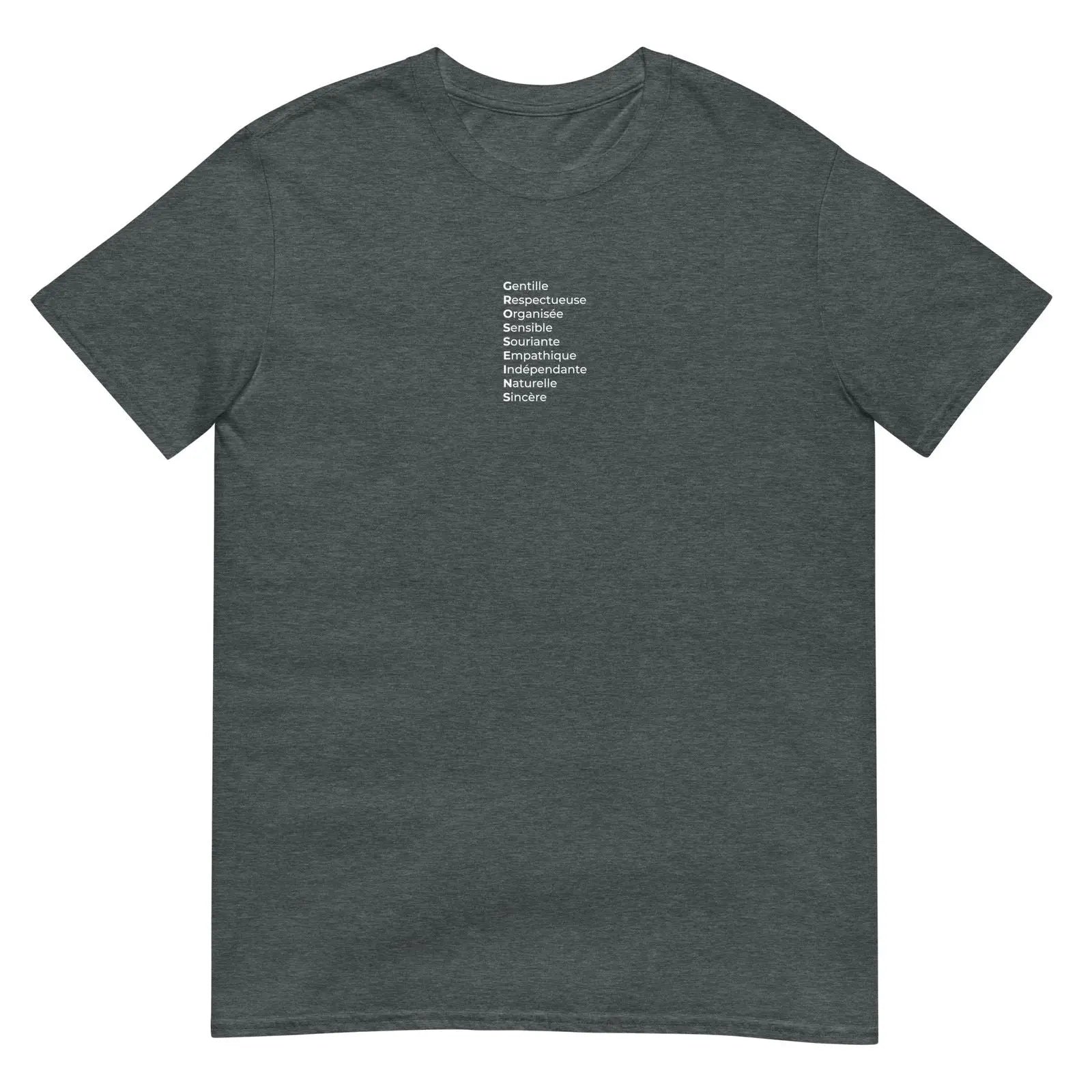T-shirt unisexe Gros seins qualités Gris Foncé Chiné - Sedurro