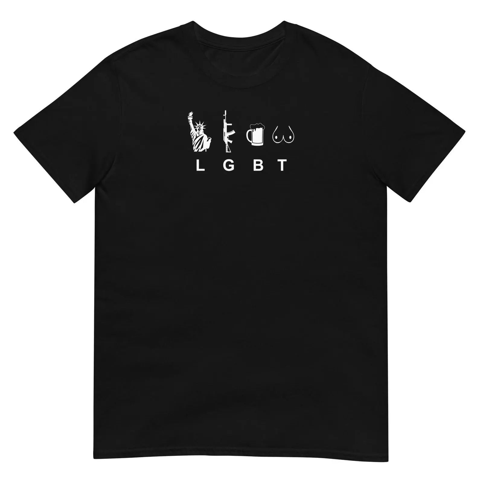 T-shirt unisexe LGBT liberty gun beer tits Noir - Sedurro