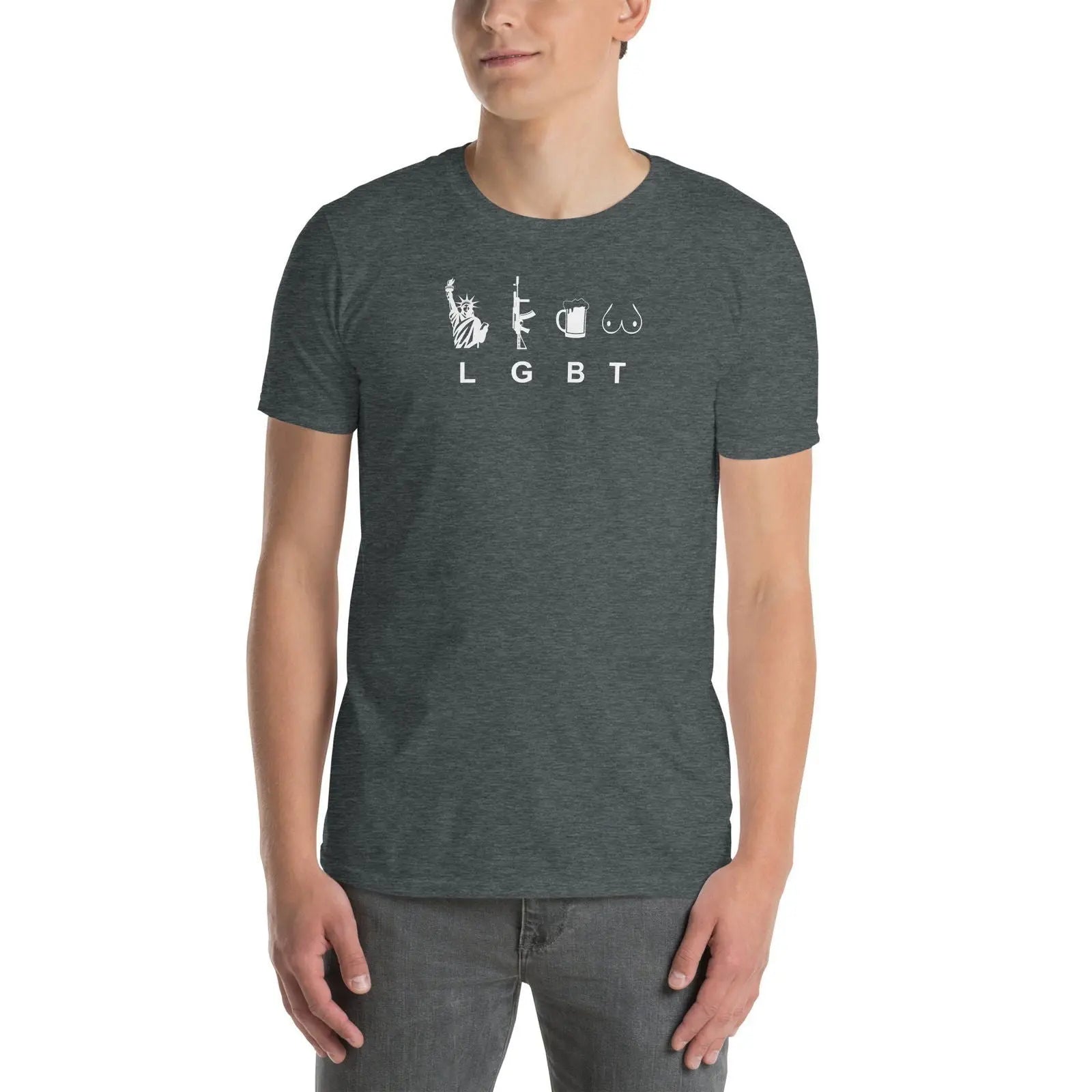 T-shirt unisexe LGBT liberty gun beer tits - Sedurro