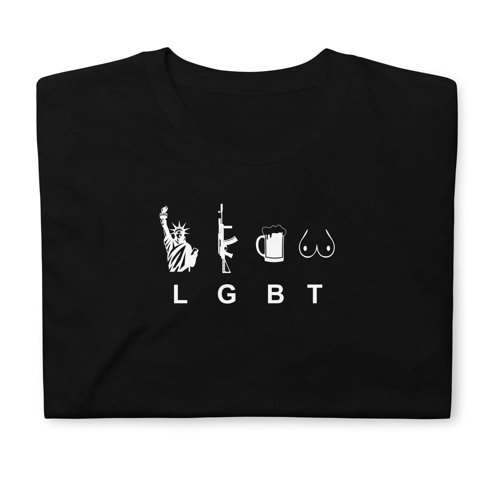T-shirt unisexe LGBT liberty gun beer tits - Sedurro