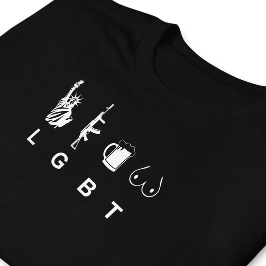 T-shirt unisexe LGBT liberty gun beer tits - Sedurro
