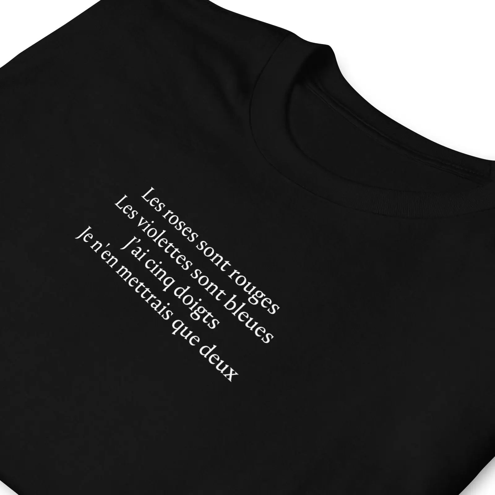 T-shirt unisexe Les roses sont rouges Les violettes sont bleues J'ai cinq doigts Je n'en mettrais que deux - Sedurro