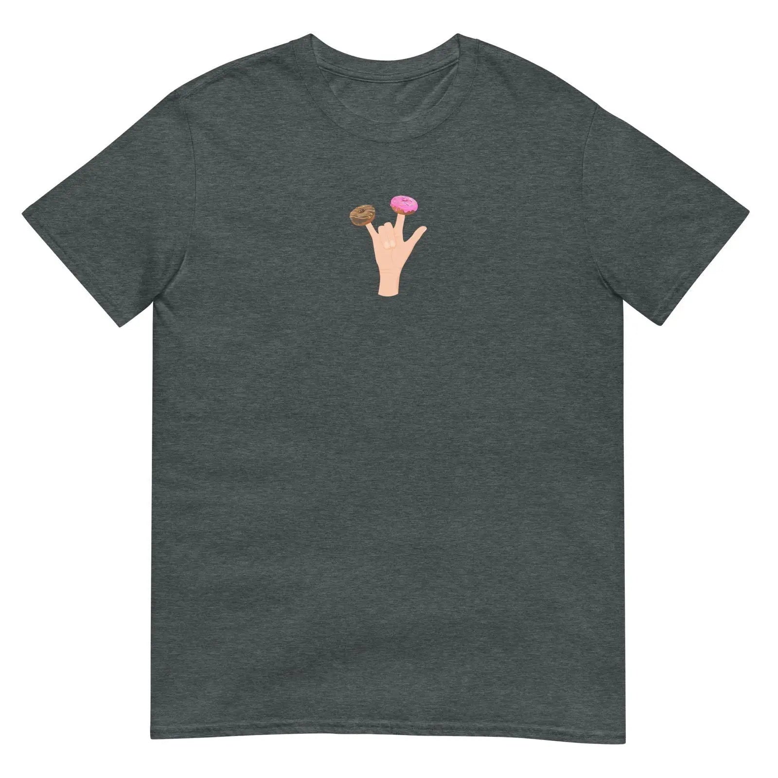 T-shirt unisexe Main donuts deux doigts Gris Foncé Chiné - Sedurro