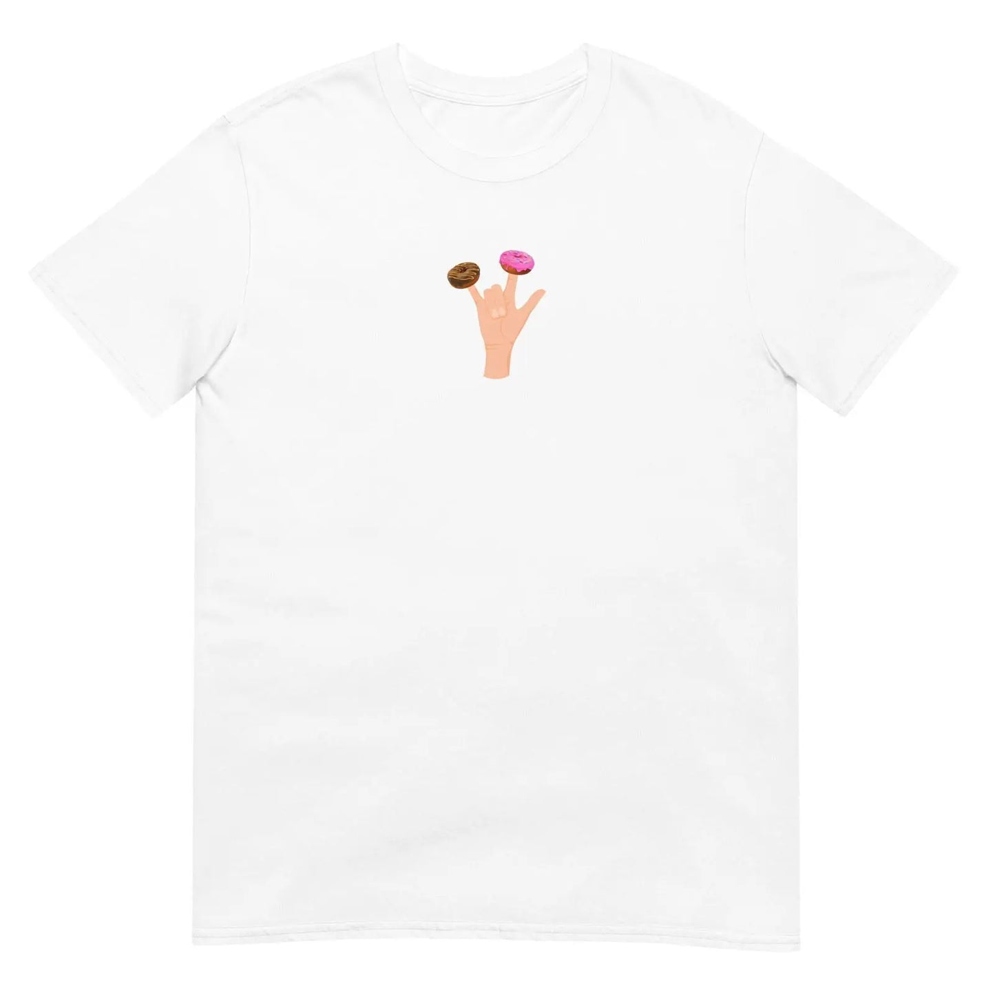 T-shirt unisexe Main donuts deux doigts Blanc - Sedurro
