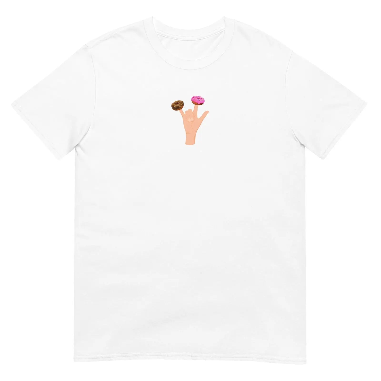 T-shirt unisexe Main donuts deux doigts Blanc - Sedurro