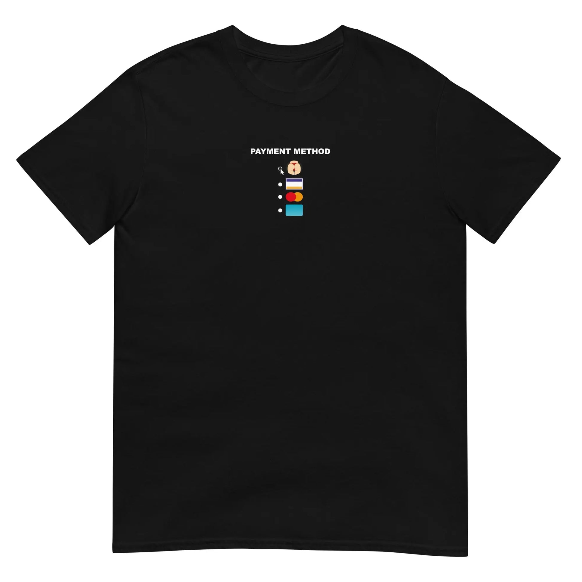 T-shirt unisexe Payment method butt Noir - Sedurro