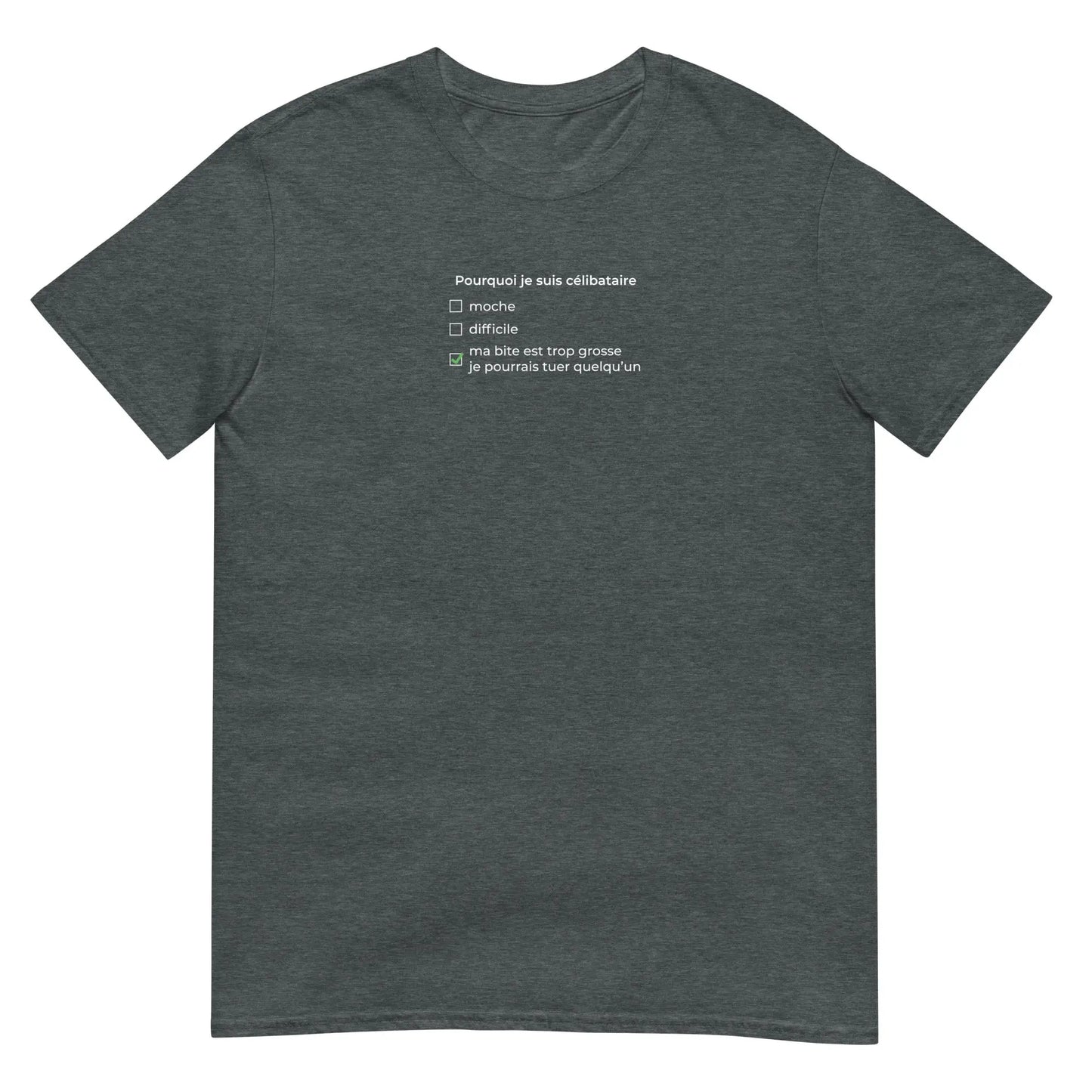 T-shirt unisexe Pourquoi je suis célibataire ma bite est trop grosse - Sedurro