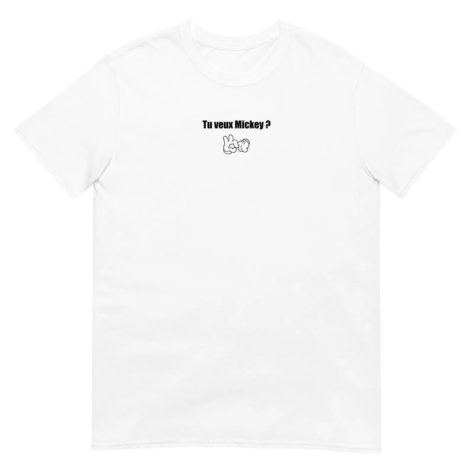 T-shirt unisexe Tu veux Mickey Blanc - Sedurro