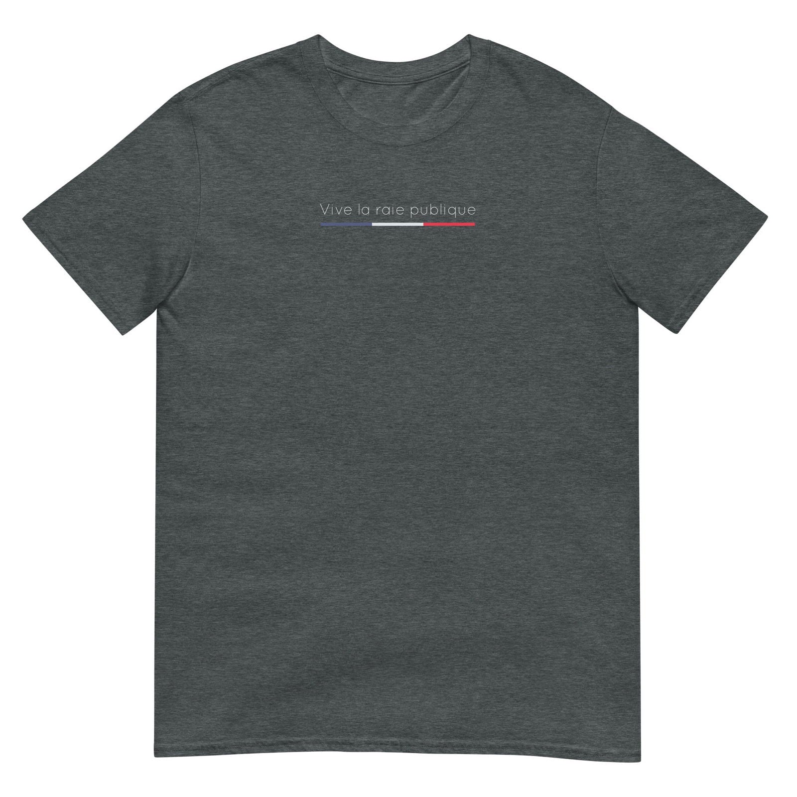 T-shirt unisexe Vive la raie publique Gris Foncé Chiné - Sedurro