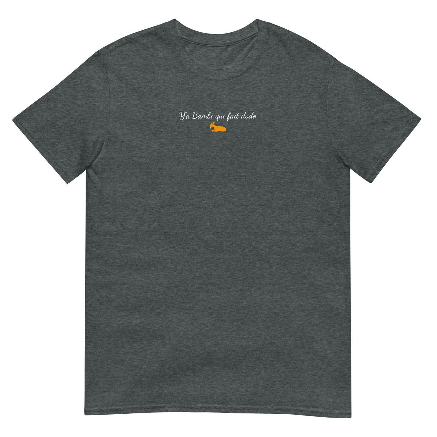 T-shirt unisexe Y'a bambi qui fait dodo Gris Foncé Chiné - Sedurro