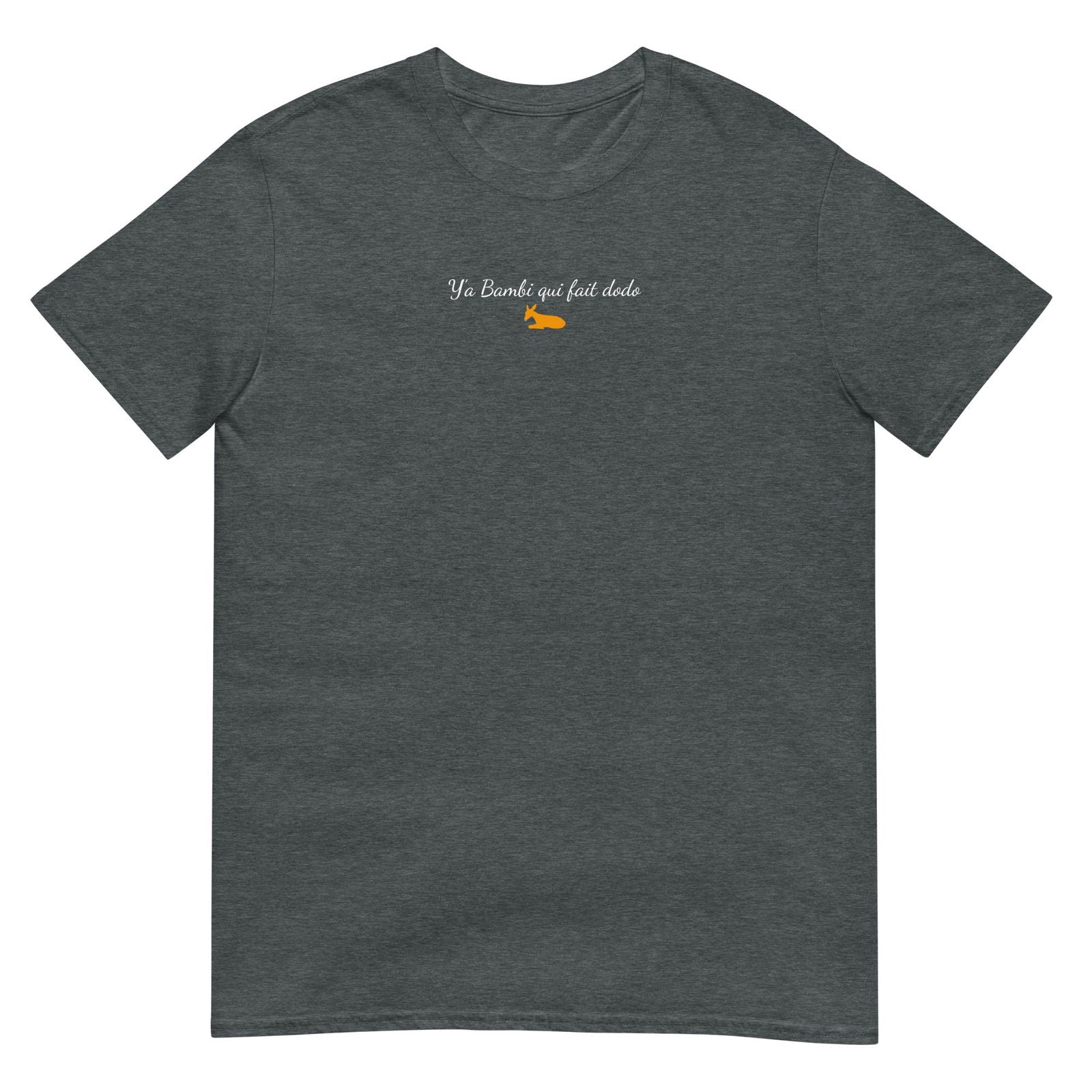T-shirt unisexe Y'a bambi qui fait dodo Gris Foncé Chiné - Sedurro